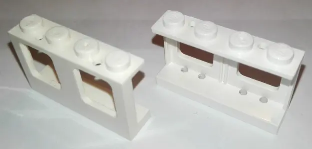 White Window 1 x 4 x 2 Plane, Single Top Hole and Double Bottom Holes for Glass