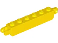 Yellow Hinge Brick 1 x 6 Locking with 1 Finger Vertical End and 2 Fingers Vertical End