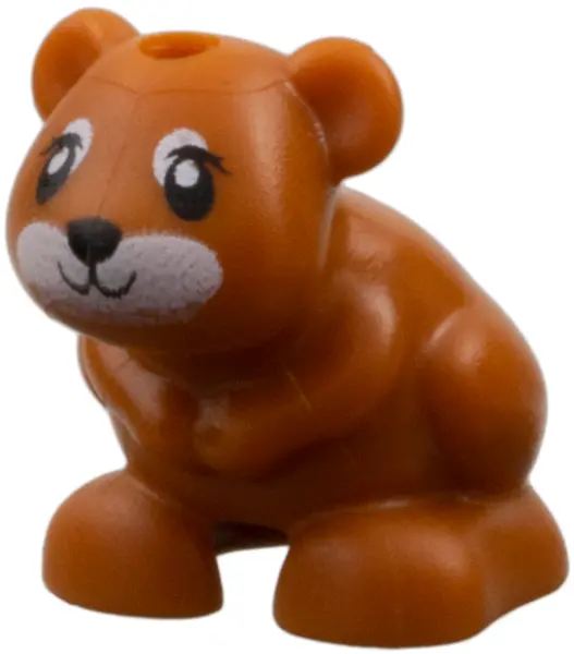 Dark Orange Hamster / Mouse, Friends Style with Black Eyes, Nose and Mouth and White Muzzle Pattern 