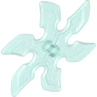 Trans-Light Blue Technic Circular Saw Blade with Pin Hole and Six Teeth (Large Shuriken Throwing Sta
