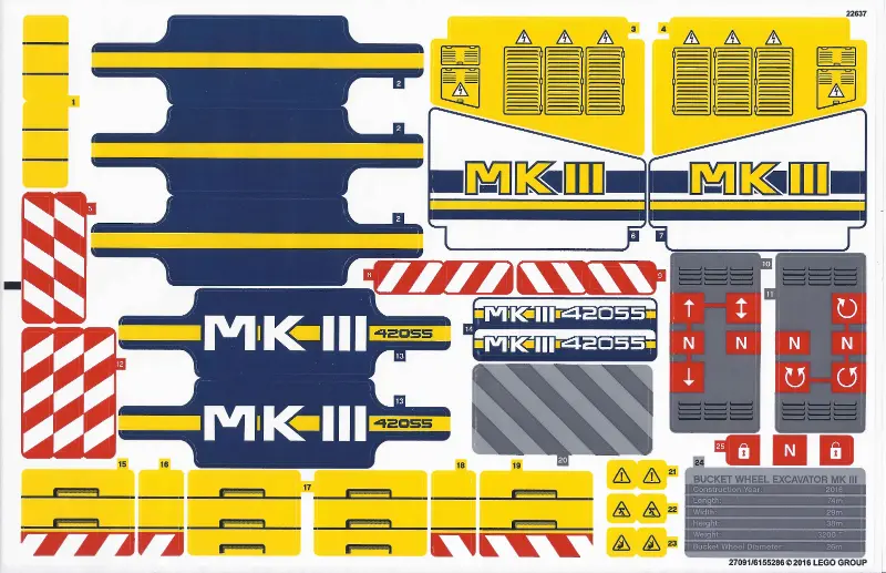 Sticker Sheet for Set 42055 - International Version - (27091/6155286)
