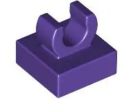 Dark Purple Tile, Modified 1 x 1 with Open O Clip