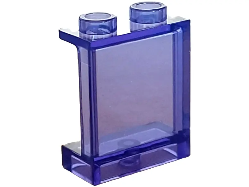 Trans-Purple Panel 1 x 2 x 2 with Side Supports - Hollow Studs