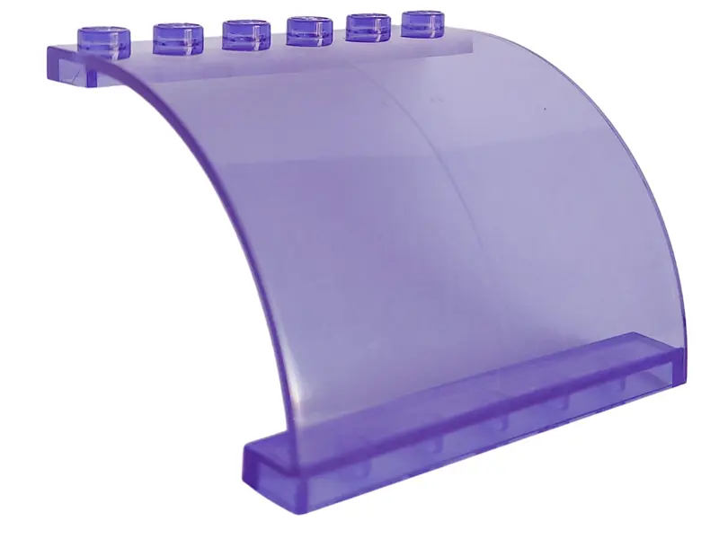 Trans-Purple Panel 6 x 5 x 3 1/3 Curved Top