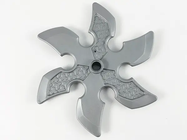 Flat Silver Technic Circular Saw Blade with Pin Hole and Six Teeth (Large Shuriken Throwing Star)