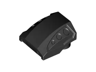 Black Slope, Curved 2 x 2 with Debossed Side Ports