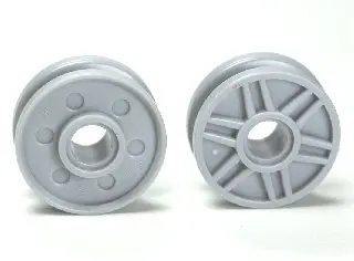 Light Bluish Gray Wheel 18mm D. x  8mm with Fake Bolts and Shallow Spokes