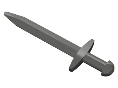 Pearl Dark Gray Minifigure, Weapon Sword, Greatsword Pointed with Thin Crossguard