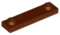 Reddish Brown Plate, Modified 1 x 4 with 2 Studs without Groove