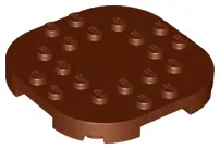Reddish Brown Plate, Modified 6 x 6 with Rounded Corners and 4 Feet