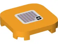 Bright Light Orange Tile, Modified 4 x 4 with Rounded Corners and 4 Feet with Super Mario Scanner Co