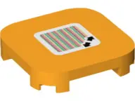 Bright Light Orange Tile, Modified 4 x 4 with Rounded Corners and 4 Feet with Super Mario Scanner Co