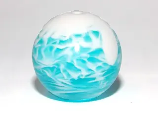 Trans-Light Blue Ball, Bionicle Zamor Sphere with Marbled White Pattern