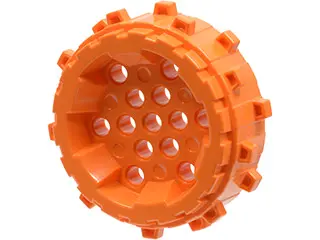 Orange Wheel Hard Plastic with Small Cleats