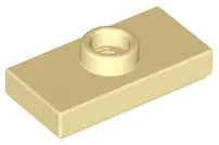 Tan Plate, Modified 1 x 2 with 1 Stud with Groove (Jumper)