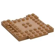 PLATE 8X8X6,4, 3 CUT OUT, 1 WING