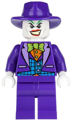 The Joker - Medium Azure Vest, Lime Bow Tie, Dark Purple Fedora