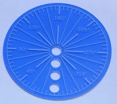 Trans-Dark Blue Plastic Science & Technology Panel - Circle Small with Protractor Pattern