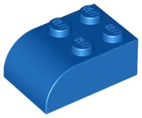 Blue Slope, Curved 3 x 2 with 4 Studs
