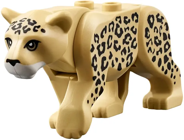 Tan Cat, Large (Leopard) with White Muzzle and Black Nose and Spots Pattern