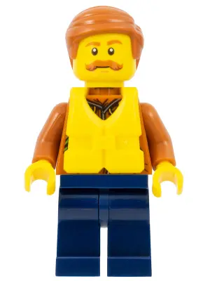 City Jungle Explorer - Dark Orange Jacket with Pouches, Dark Blue Legs, Dark Orange Smooth Hair, Lif