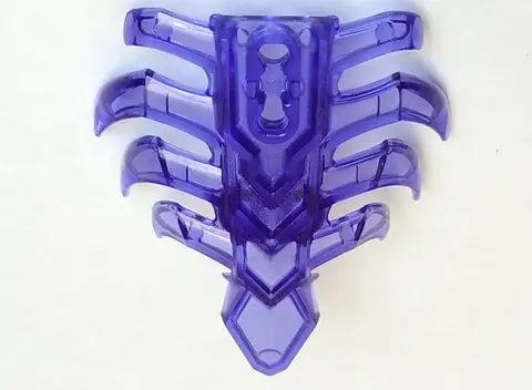 Trans-Purple Bionicle Spine Armor with 8 Ribs