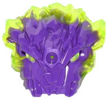 Dark Purple Bionicle Mask of Corruption with Marbled Trans-Neon Green Pattern