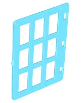 Medium Azure Duplo Door / Window Pane 1 x 4 x 4 with 9 Panes