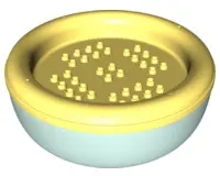 Light Aqua Duplo Container Floating Bowl 14 x 14 x 4 1/2 with Bright Light Yellow Top (80516 / 80515