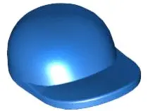 Blue Minifigure, Headgear Cap - Short Curved Bill
