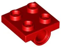 Red Plate, Modified 2 x 2 with Pin Hole