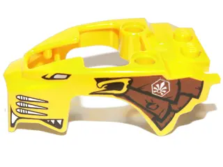 Yellow Flywheel Fairing Lion Shape with Black, Silver and Reddish Brown Pattern