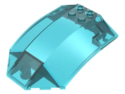 Trans-Light Blue Windscreen 8 x 6 x 2 Curved Sloped Sides
