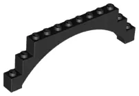 Black Arch 1 x 12 x 3 Raised Arch with 5 Cross Supports