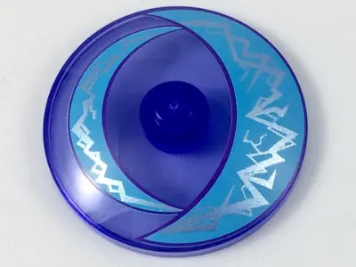 Trans-Purple Dish 4 x 4 Inverted (Radar) with Solid Stud with Medium Azure Crescents and Silver Ligh