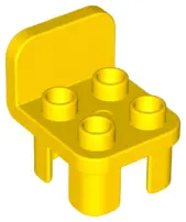 Yellow Duplo, Furniture Chair with 4 Studs and Rounded Back