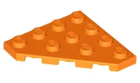 Orange Wedge, Plate 4 x 4 Cut Corner