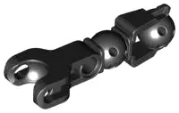 Black Hero Factory Arm / Leg with Ball Joint and Ball Socket and Pin Hole