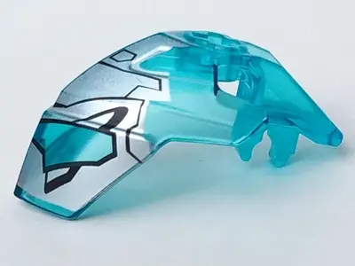Trans-Light Blue Hero Factory Helmet Visor with Clip with Face Guard Pattern Type 3