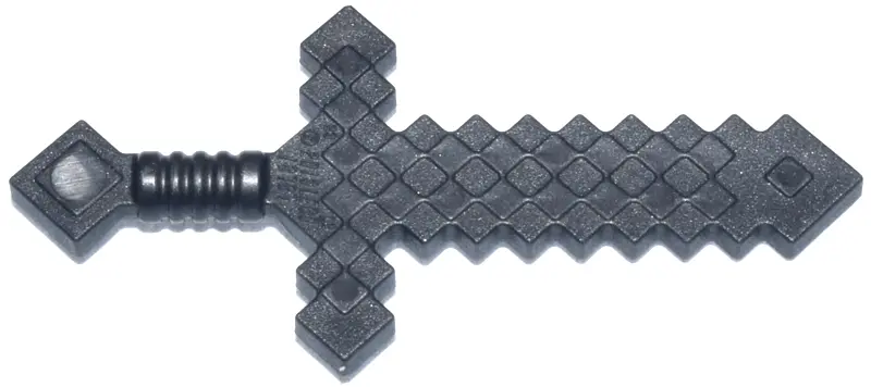 Pearl Dark Gray Minifigure, Weapon Sword Pixelated (Minecraft)