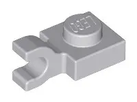 Light Bluish Gray Plate, Modified 1 x 1 with U Clip (Horizontal Grip)