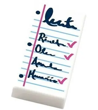 White Tile 1 x 2 with Notepad with Dark Blue List and Dark Pink Check Marks Pattern
