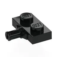 Black Plate, Modified 1 x 2 with Wheel Holder, Reinforced Underside