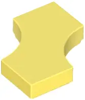 Bright Light Yellow Tile, Modified 2 x 2 with 2 1 x 1 Curved Cutouts (Double Arrow)