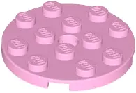 Pink Plate, Round 4 x 4 with Hole