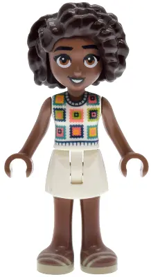 Aliya - White Crochet Top, White Skirt, Tan Sandals