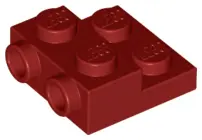 Dark Red Plate, Modified 2 x 2 x 2/3 with 2 Studs on Side