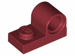 Dark Red Plate, Modified 1 x 2 with Pin Hole on Top