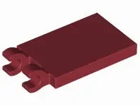 Dark Red Tile, Modified 2 x 3 with 2 Open O Clips