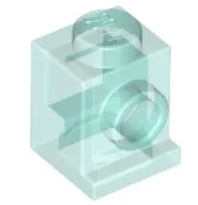 Trans-Light Blue Brick, Modified 1 x 1 with Headlight